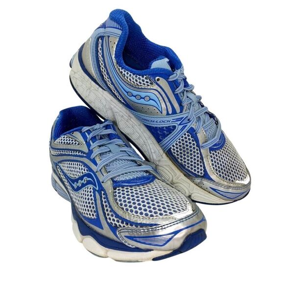 Saucony Omni 11 Women's Pre-owned Gray/Blue Running Sneakers - sz. 8 1/2 - Picture 1 of 6